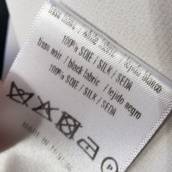 Sandro Paris Black and White Contrast Button Down 100% Silk Top - Picture 7 of 7